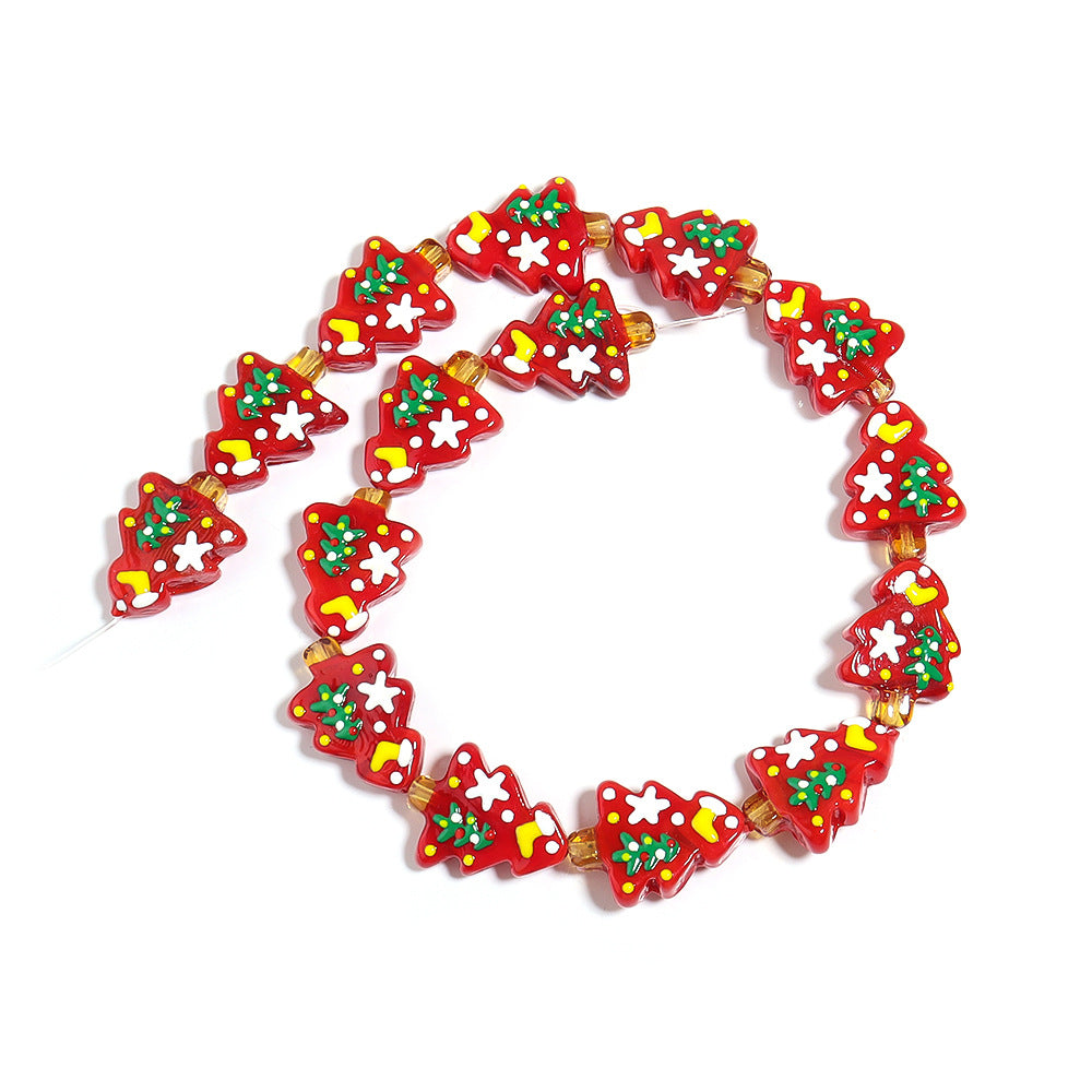 Wholesale  Glazed Color Christmas  Focal Beads DIY Bead Accessories