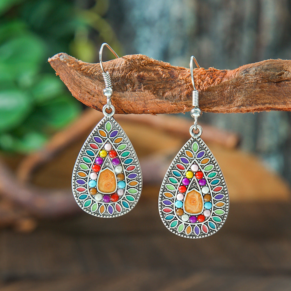 Wholesale Electroplated Alloy Drop Earrings Retro Bohemian Style Trendy Jewelry Accessory