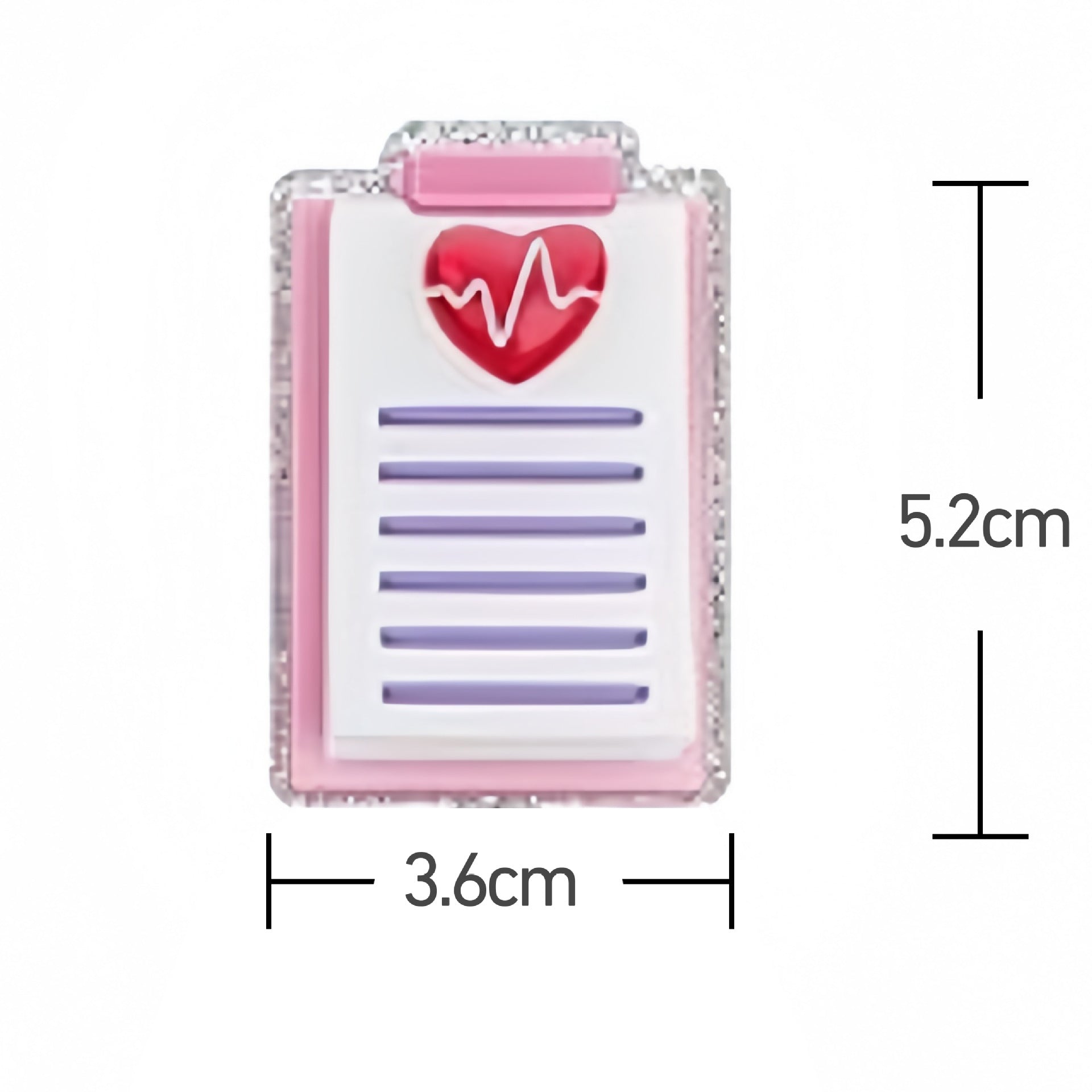 Wholesale Acrylic Retractable Badge Reel Glitter Heart Design Nurse ID Holder