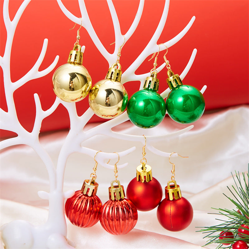 Wholesale Geometric Ball Christmas Light Bulb Colorful Earrings