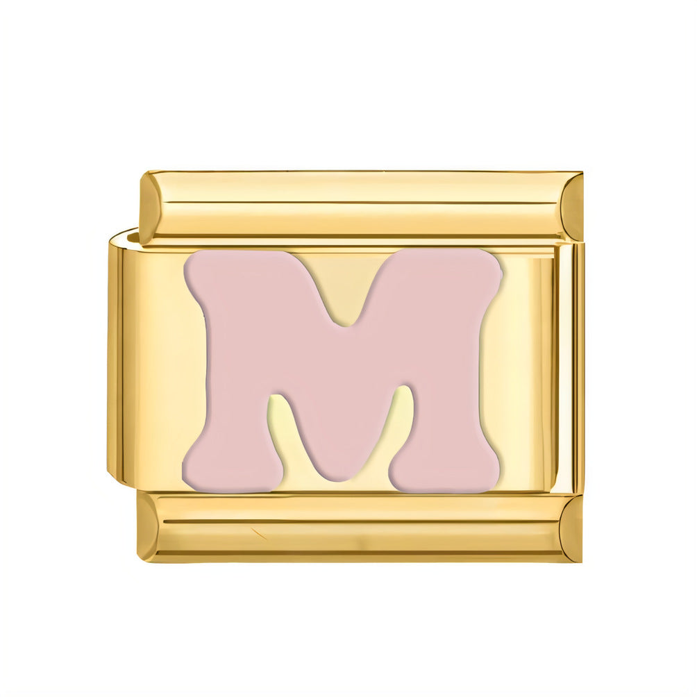 Wholesale ltalian Charms DlY Composable Bracelet Letter Module Stainless Steel DlY Bracelet