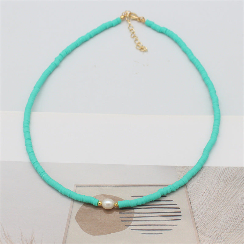 Wholesale  color soft pottery necklace