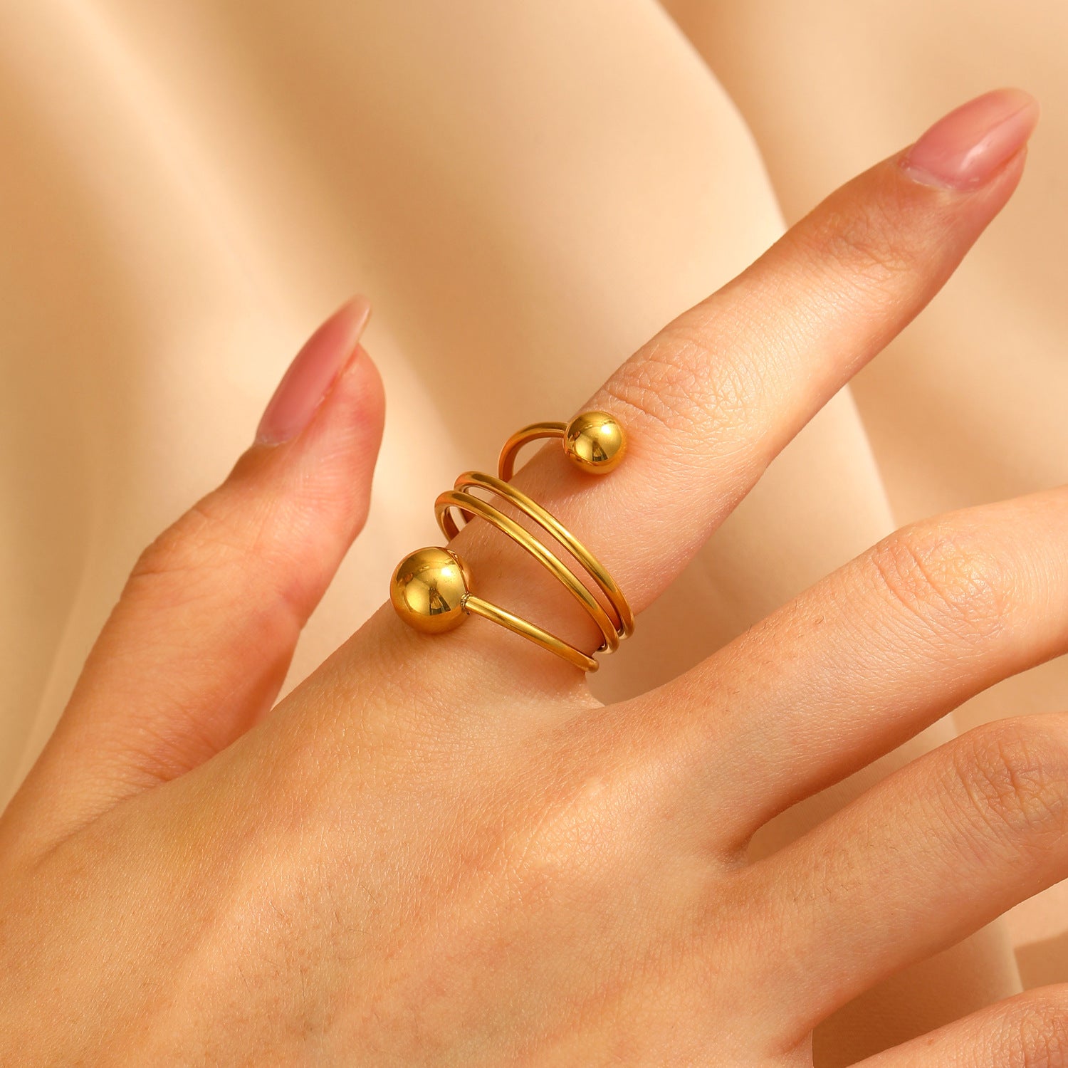 Wholesale small large ball stainless steel ring  accessories jewelry