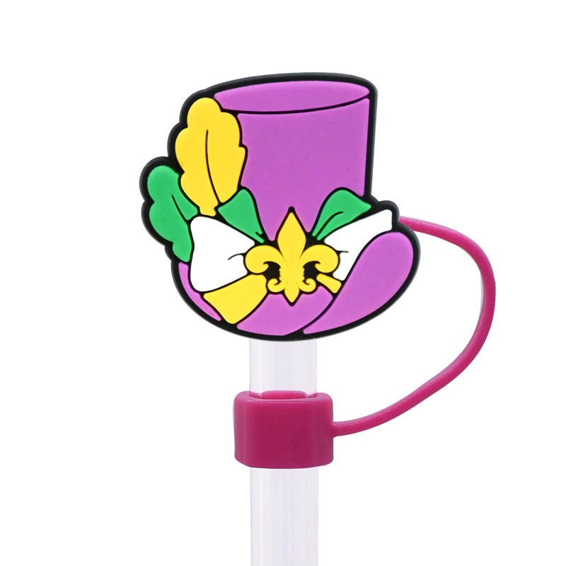 Wholesale Random 100pcs Carnival Series Straw Cover 10MM Straw Tube Cap