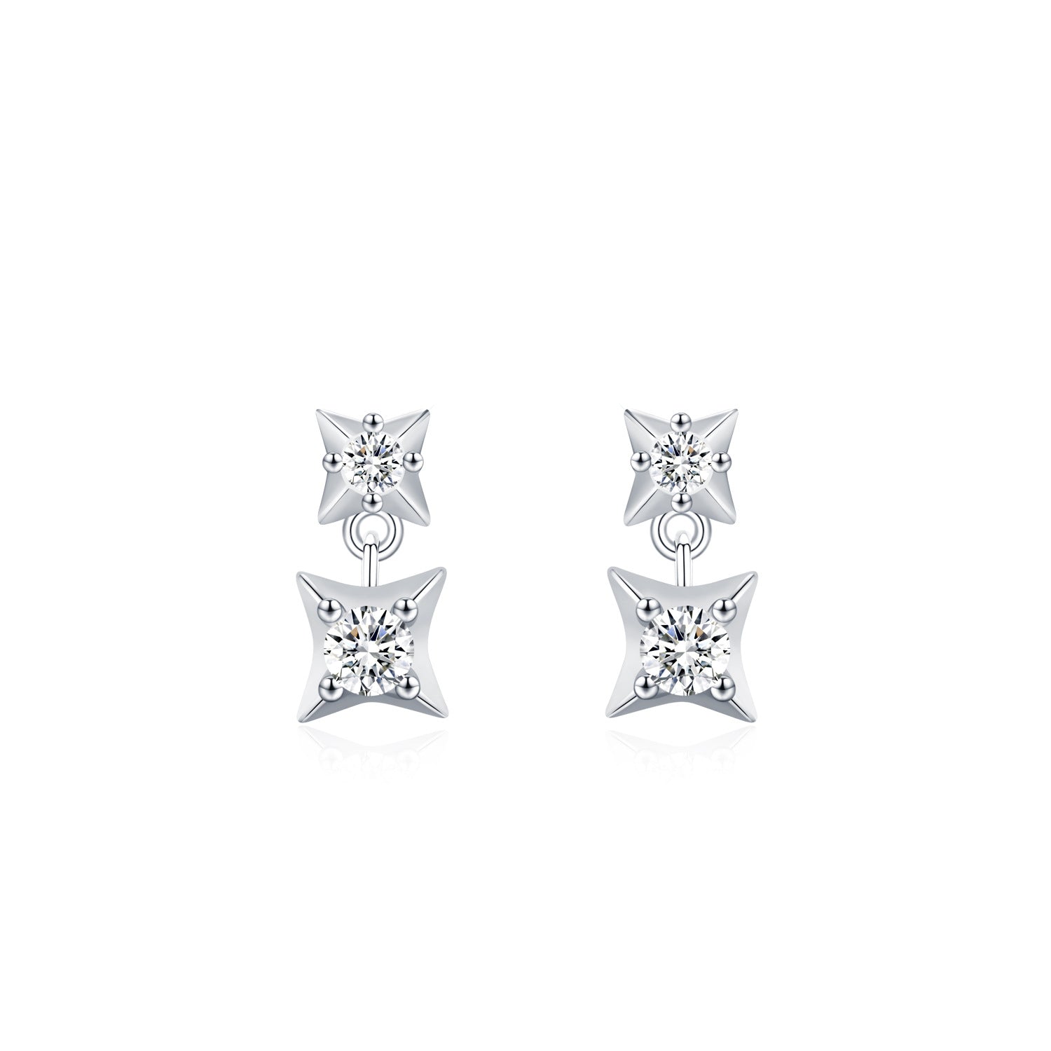 Wholesale  S925 Sterling Silver Star Earrings  Star Zircon Earrings