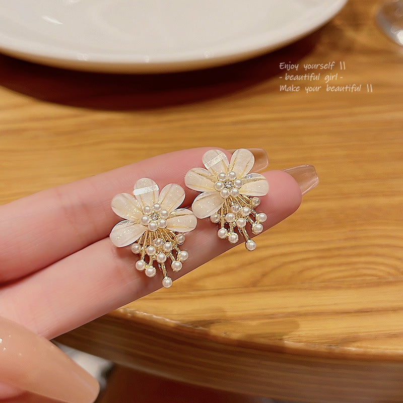 Wholesale S925 Silver Needle Flower Earrings Cute Earrings ACC-ES-Mengf001