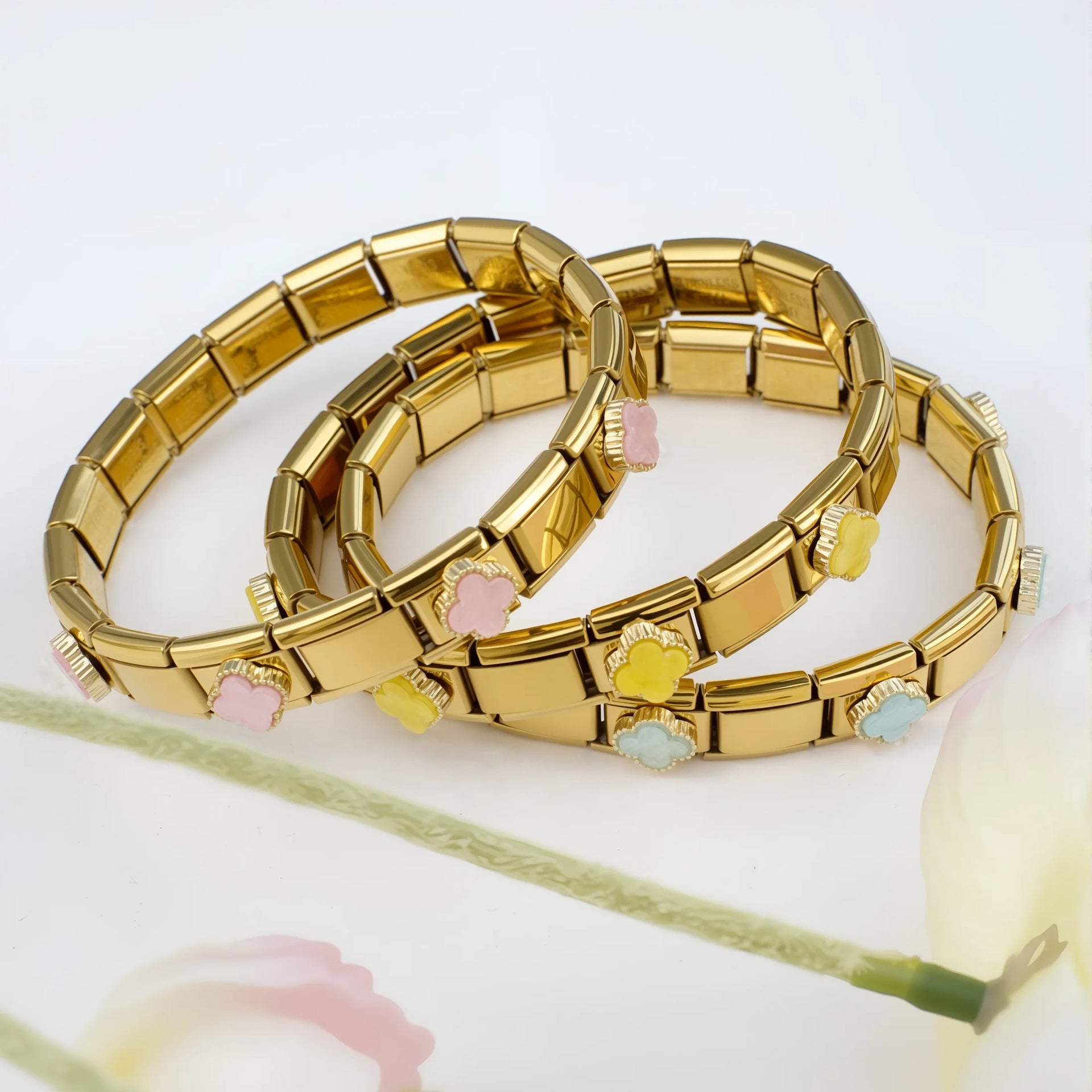 Wholesale 5pcs/pack Nature Italian Charms Single Section Creative Stainless Steel Composable Bracelet