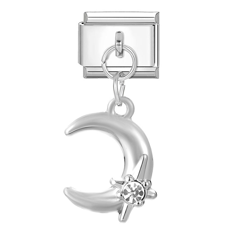 Wholesale 9mm Italian Charm Starter Bracelets DIY Heart Bow Pendant Stainless Steel Composable Bracelet