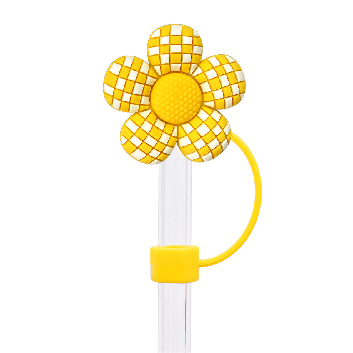 Wholesale Random 100pcs Flower Series 10mm PVC Soft Straw Tube Cap