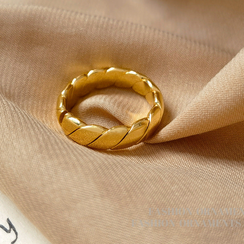 Wholesale copper plated gold vintage twist open ring