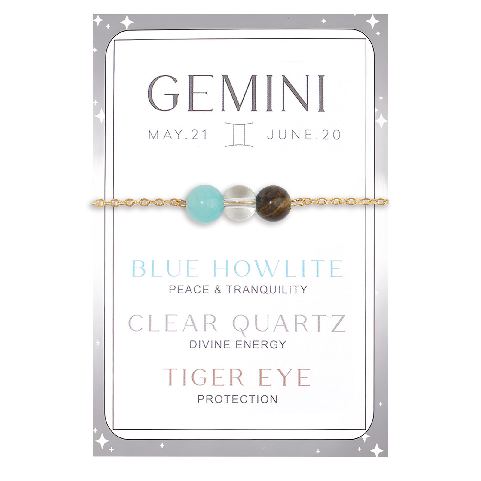 Wholesale Lucky Constellation Bracelet Gold Box Chain Green Aventurine Amethyst Aquamarine Bracelet