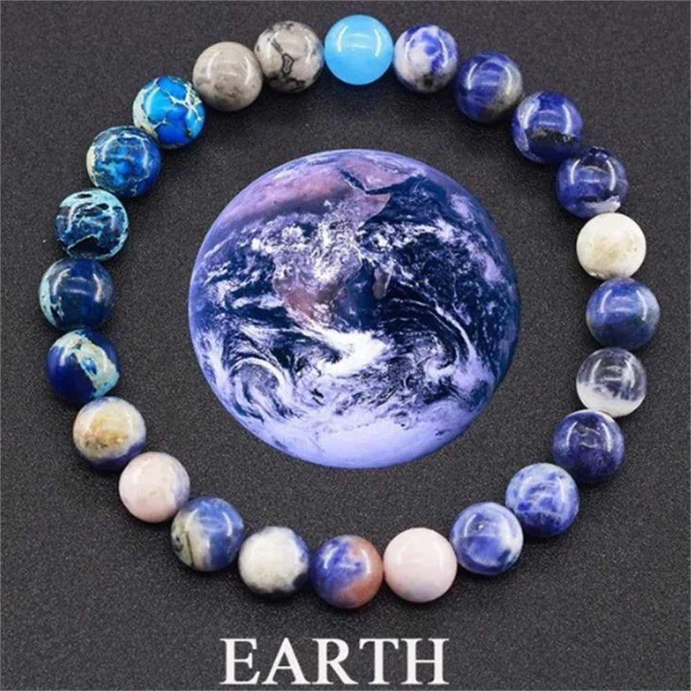 Wholesale  eight planets natural stone beaded bracelet
