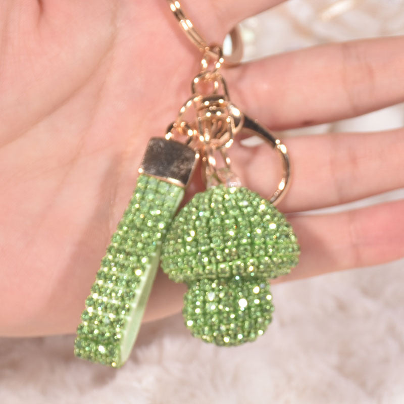 Wholesale Colorful Rhinestone Small Mushroom Keychain ACC-KC-GuangHui001