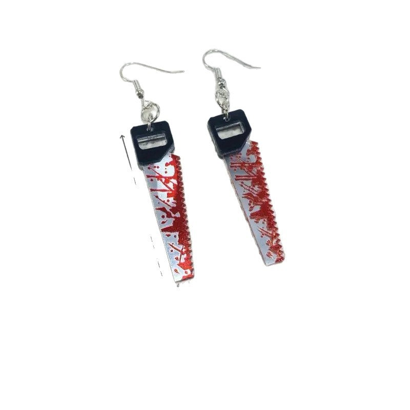 Wholesale Halloween bloody saw earrings