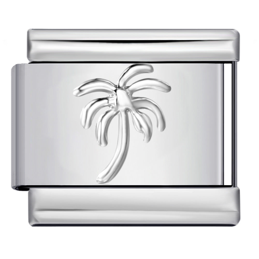 Wholesale Italian Charm Bracelet 9mm DIY Splicing Removable Convex Silver Stainless Steel Composable Bracelet