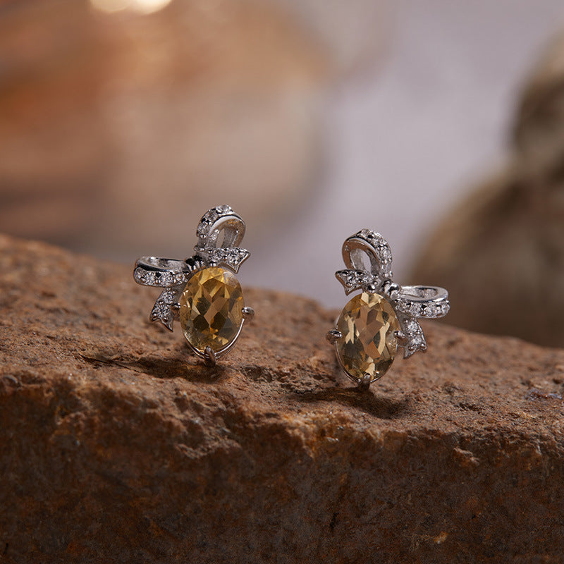 Wholesale light luxury bow S925 sterling silver plated 18K necklace