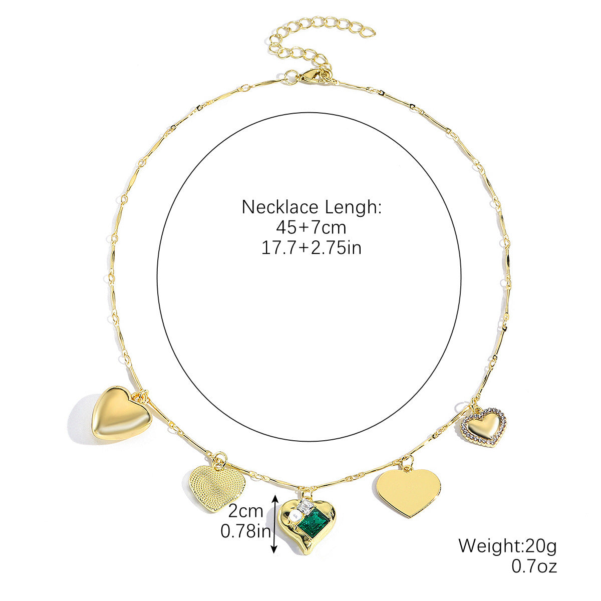 Wholesale  Exclusive Jewelry with Exaggerated Multi-Pendant Heart Necklace
