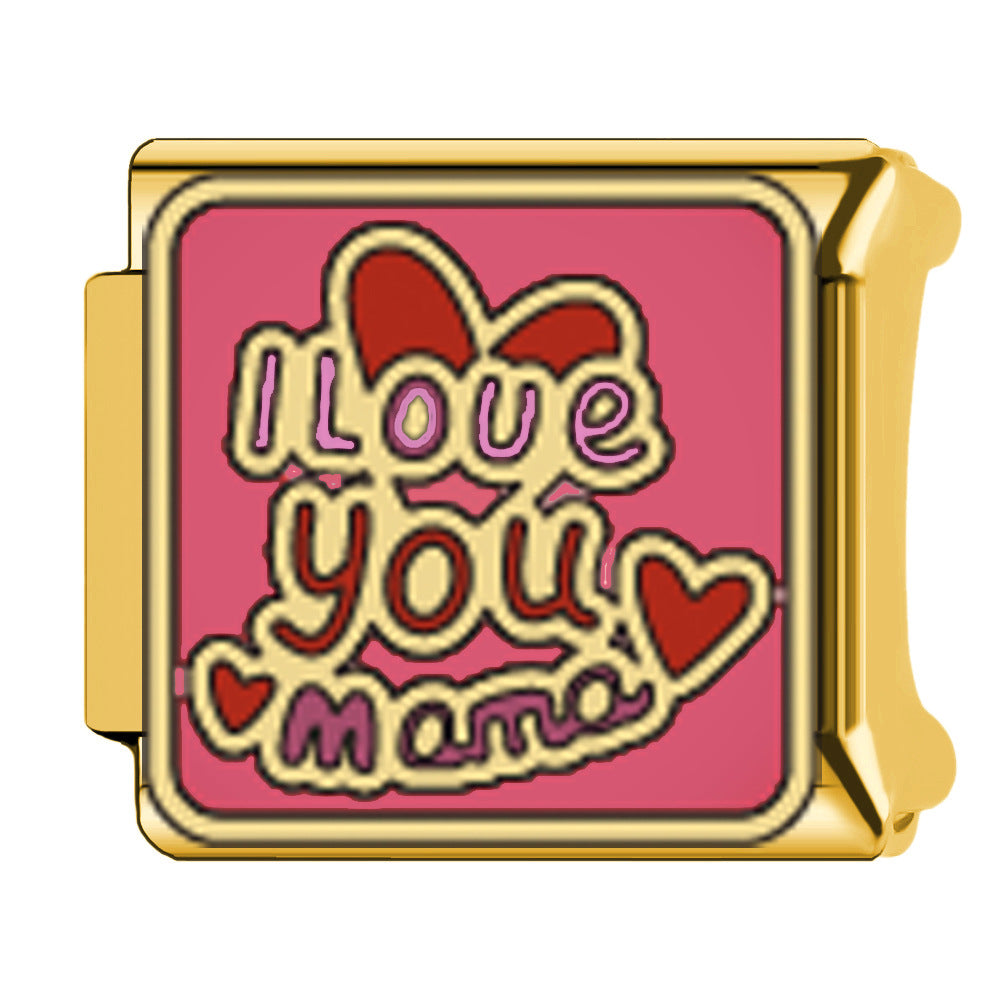 Wholesale  Italian Charm Bracelet 9mm DIY welding oil dripping Creative Stainless Steel Composable Bracelet