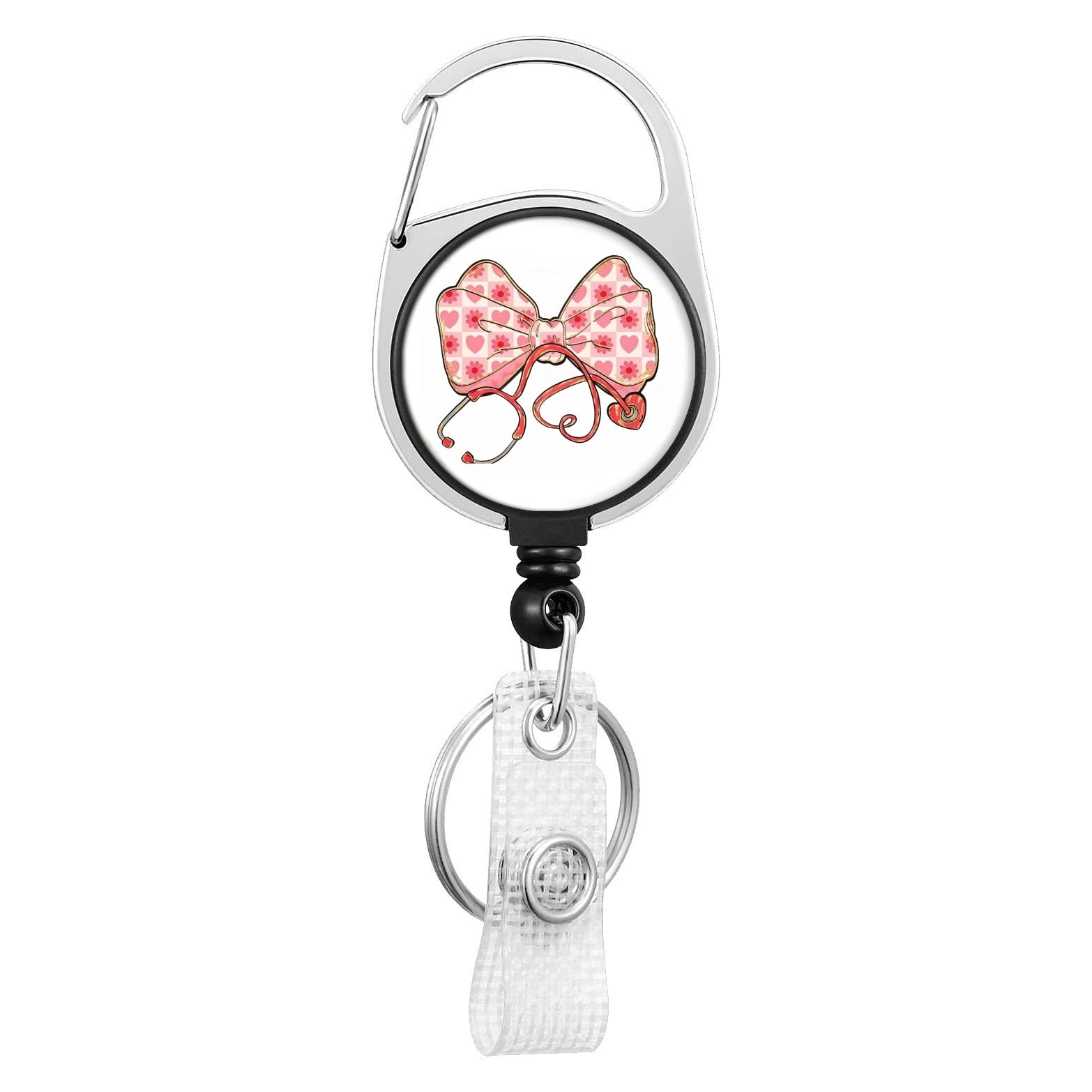 Wholesale Medical Series Acrylic Retractable Rotating Badge Keychain