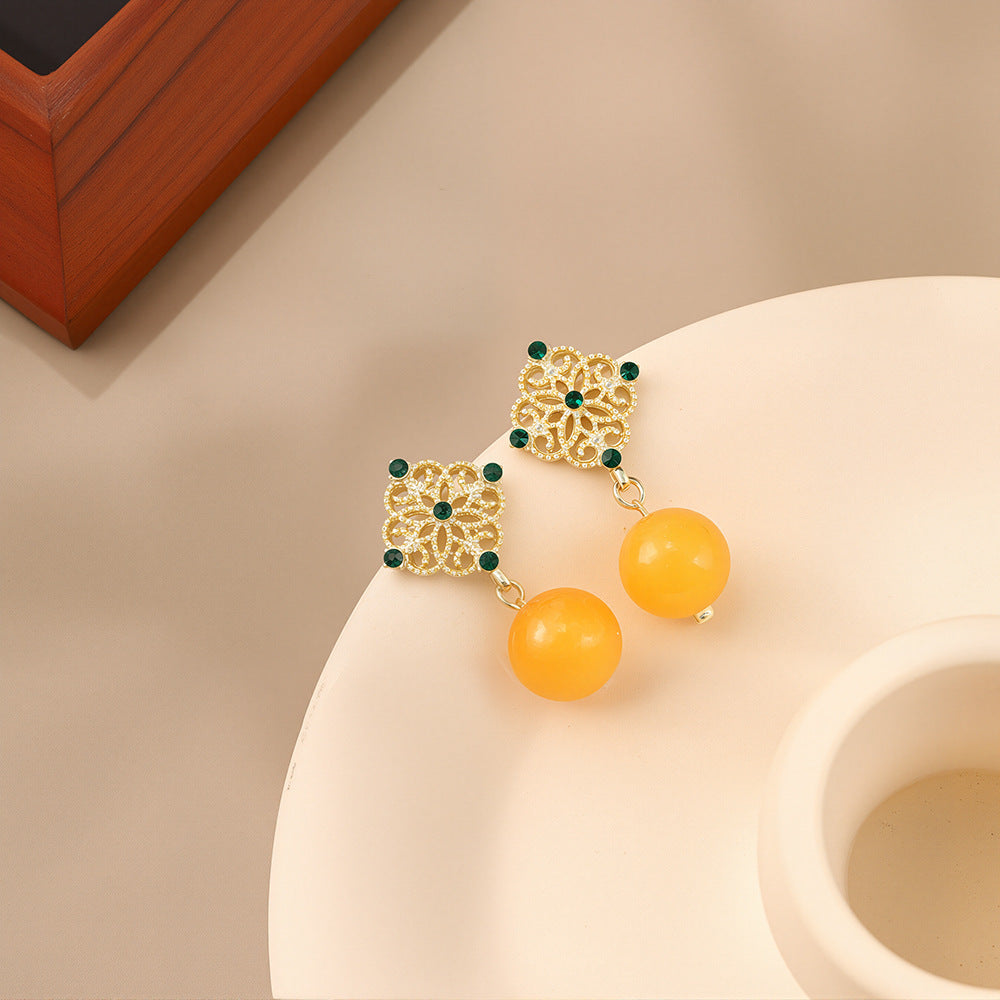 Wholesale High-quality diamond pattern drop earrings