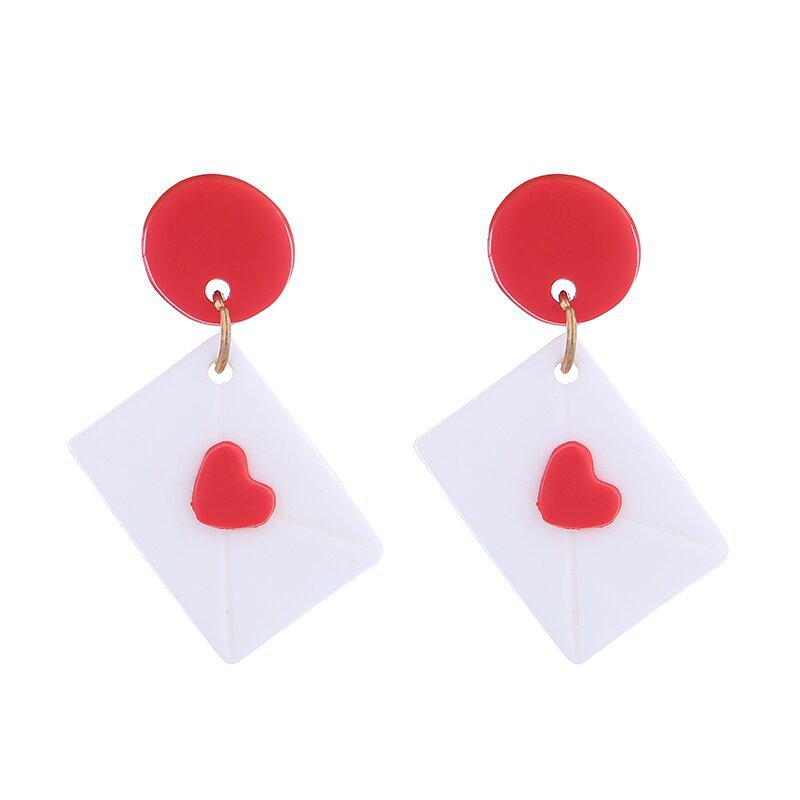 Wholesale Polymer Clay Valentine' s Day XO Heart Envelope Earrings