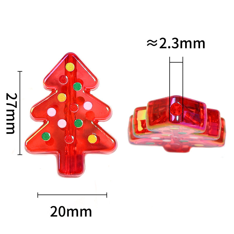 Wholesale 100pcs Christmas Acrylic Double-sided Polka Dot Christmas Tree Beads Diy Accessories ACC-BDS-BLG063