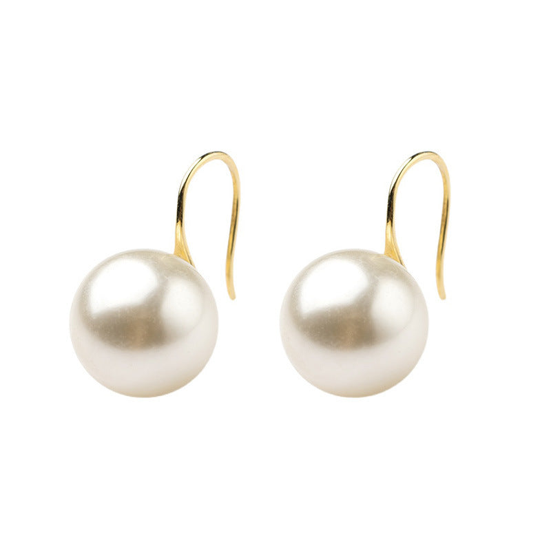 Wholesale S925 sterling silver pearl ear hook  white  earrings