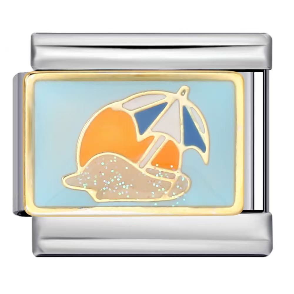 Wholesale Italian Charm Bracelet 9mm DIY Splicing Ocean Beach Stainless Steel Composable Bracelet