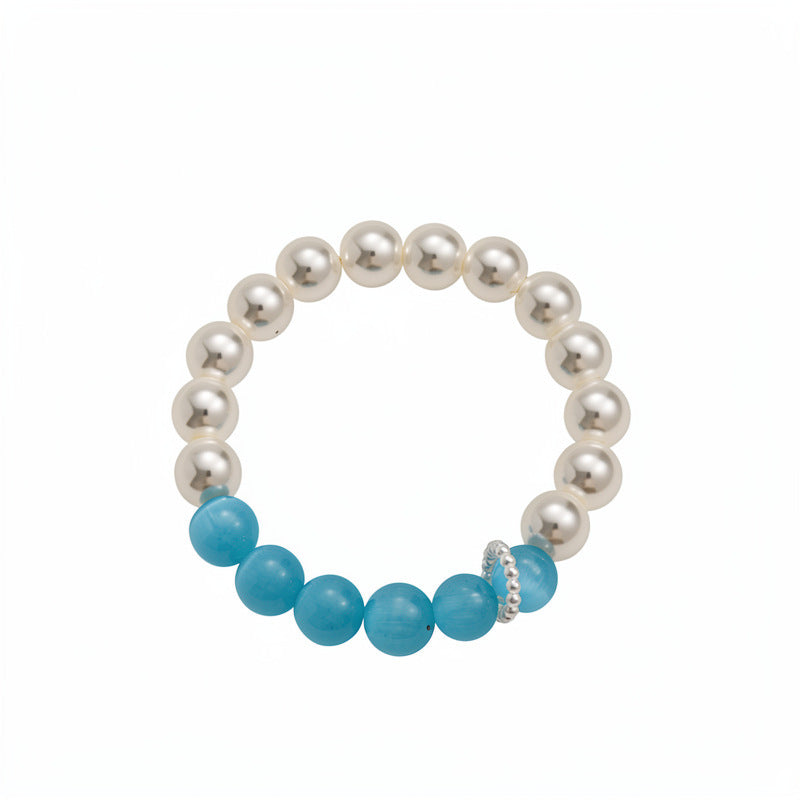 Wholesale Cat Eye Pearl Beaded Bracelet For Women Minimalist Summer Jewelry Accessory Gift Boutique Resale