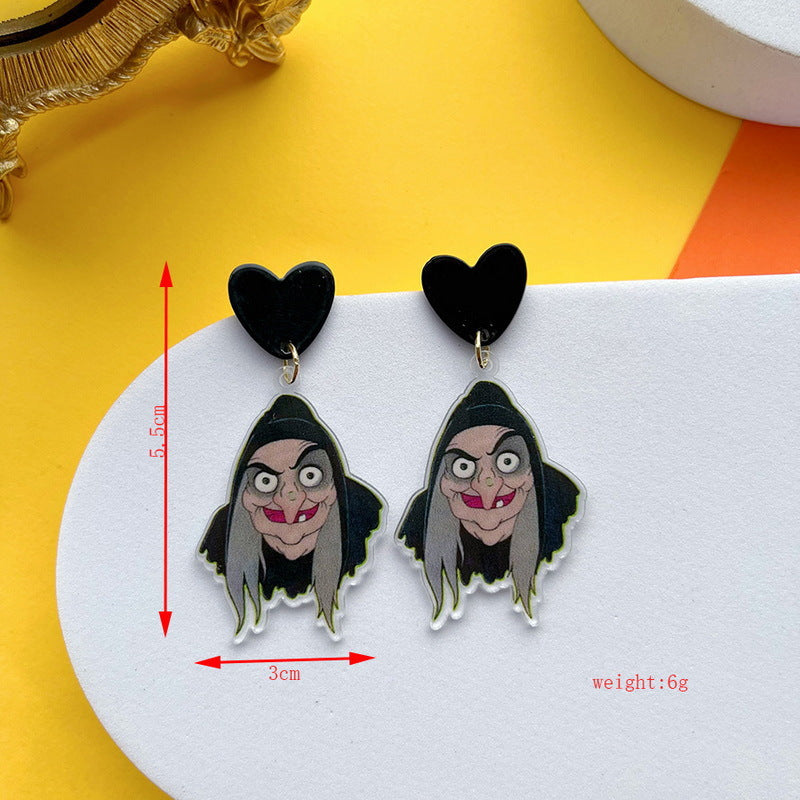 Wholesale Halloween Funny Horror Skull Ghost Acrylic Earrings ACC-ES-YingHao002