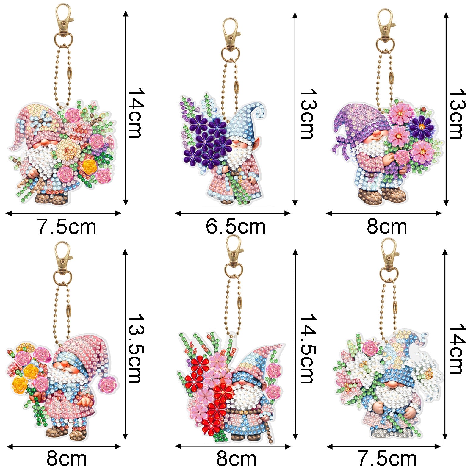 Wholesale Acrylic Cute Small Animal Dot Diamond Painting Custom Keychains ACC-KC-XingNa001