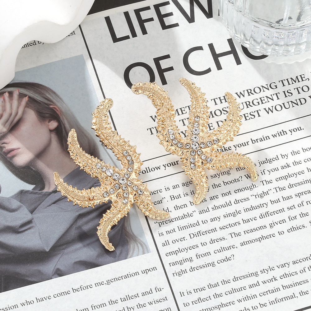 Wholesale Vintage Sunflower Metal Exaggerated Earrings