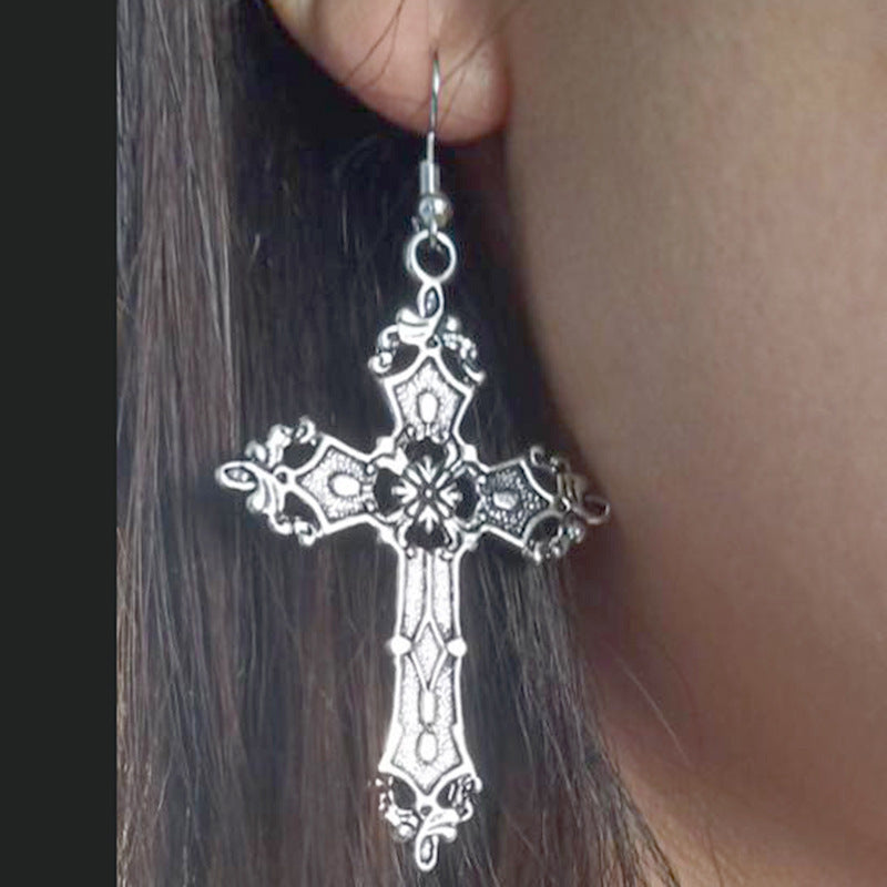 Wholesale Baroque Gothic Cross Earrings,  Alloy Electroplated,  Bohemian Style,  Boutique Resale