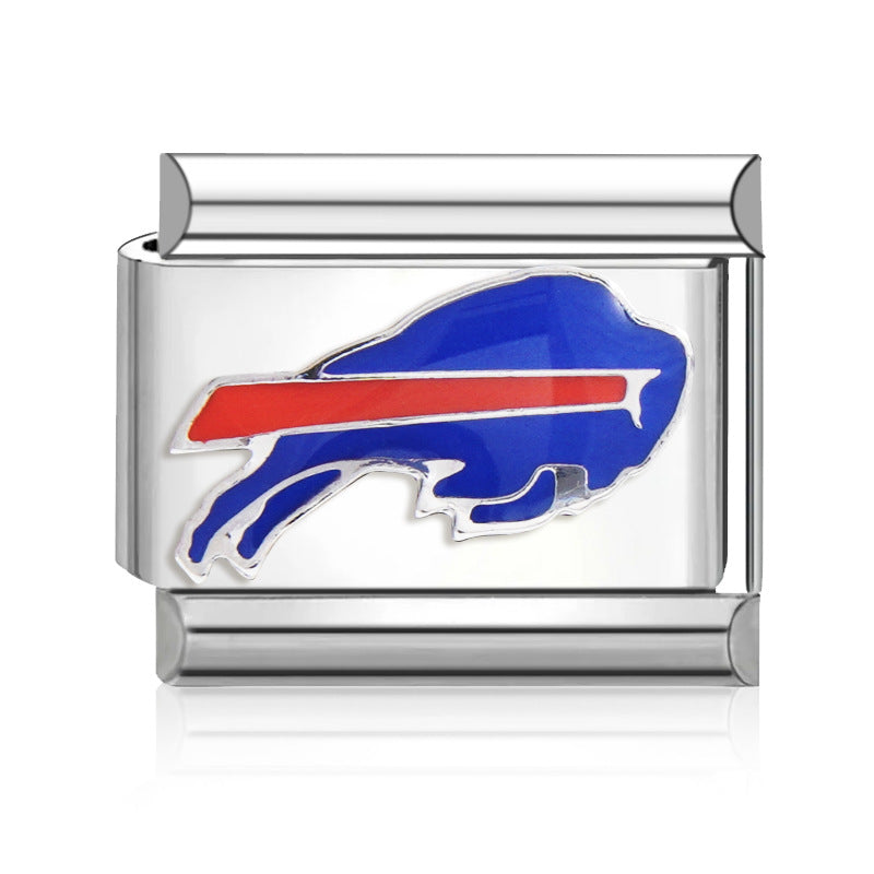 Wholesale 2PCS 9mm Italian Charm Starter Bracelets DIY Rugby Stainless Steel Composable Bracelet