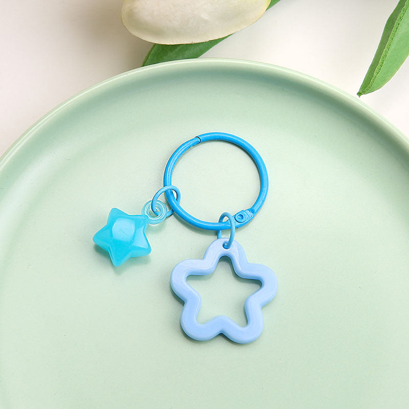 Wholesale Cartoon Star Bell Keychain Cute Pendant Bag Charm Plastic Resin Gift