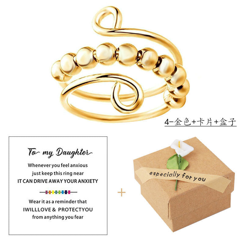 Wholesale Rotating Color Opening Rotating Rainbow Beads Manual Winding Anxiety Ring