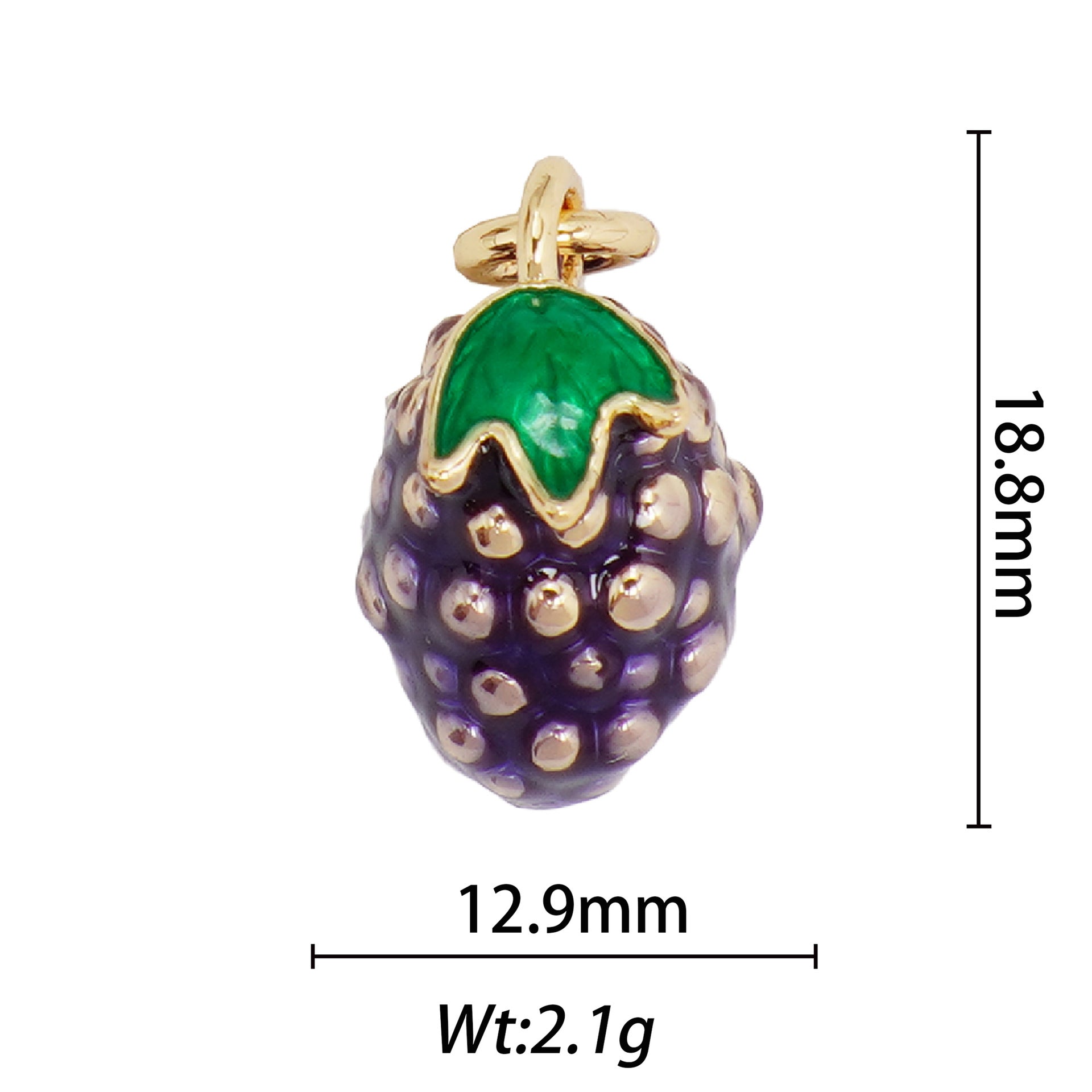 Wholesale 10pcs Cute 18k Copper Fruit DIY Necklace Pendant