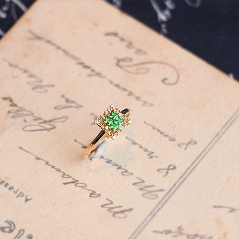 Wholesale Christmas Square Cut Zircon 18k Open Ring