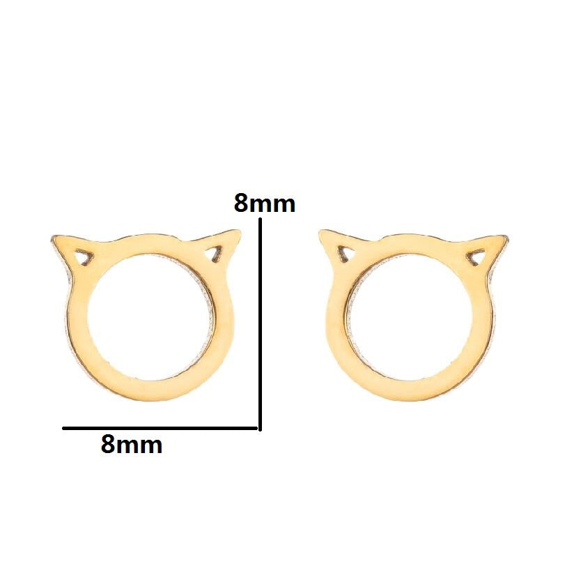 Wholesale  Cute Animal Earrings  Stainless Steel New Bat Rabbit Bird Cat Earrings