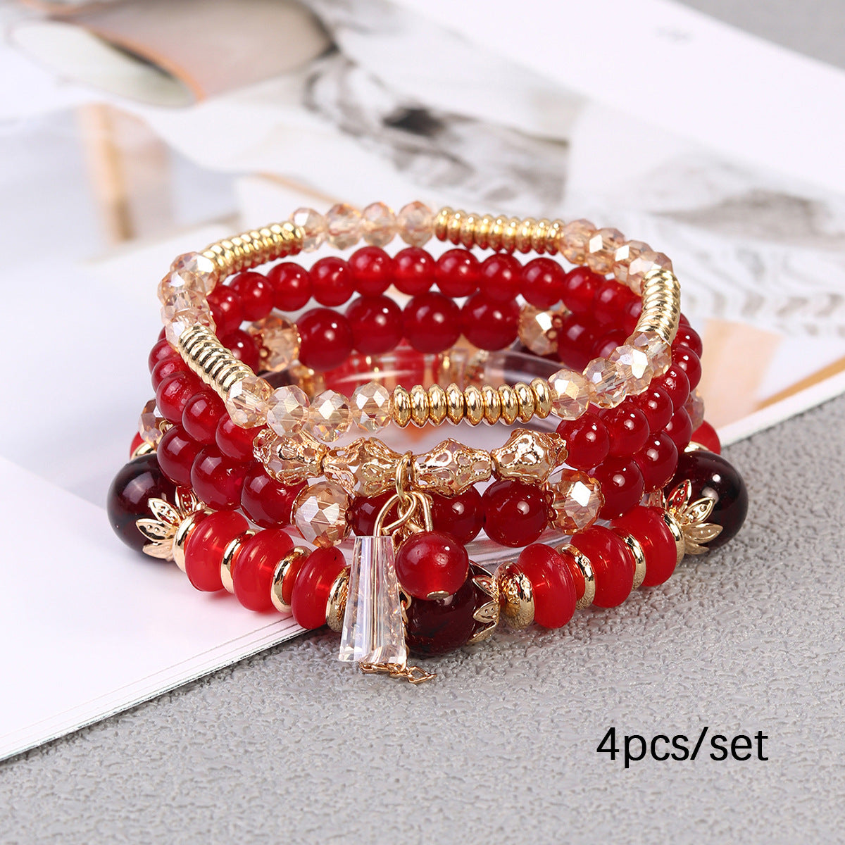 Wholesale Bohemian Crystal Pendant Glass Bracelet ACC-BT-Lijie005