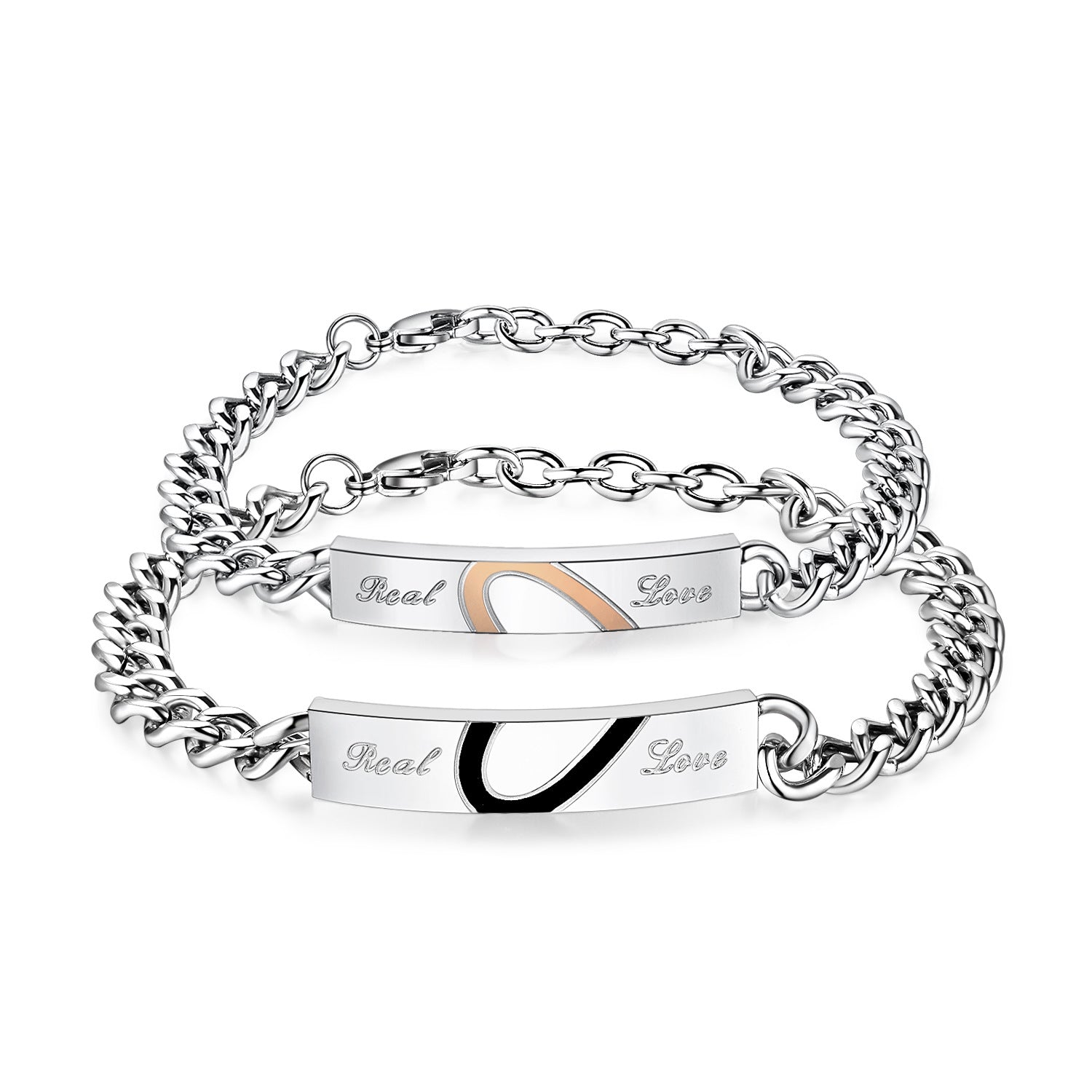 Wholesale stainless steel love puzzle couple bracelet