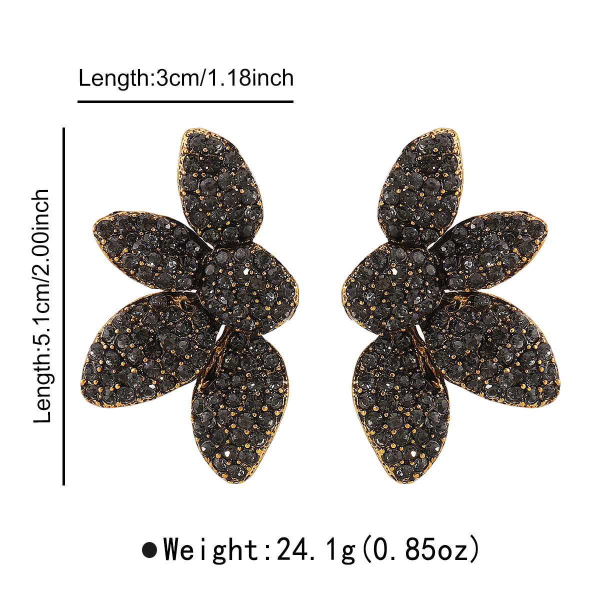 Wholesale niche design floral earrings Personality temperament rhinestone earrings