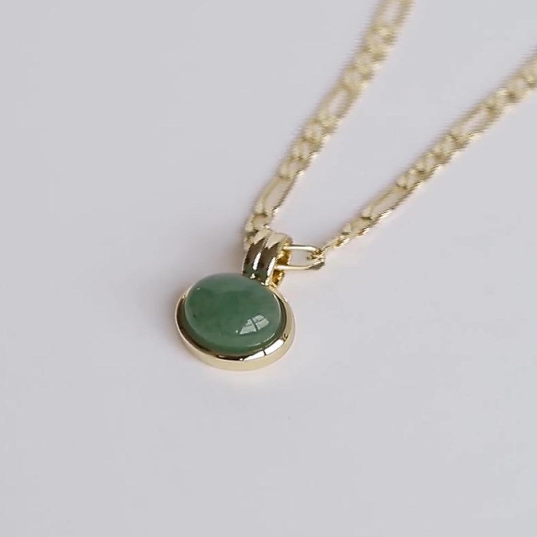 Wholesale Titanium Steel Green East Mausoleum Natural Stone Necklace