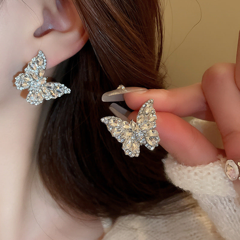Wholesale Diamond Butterfly Earrings Ear Studs ACC-ES-Huiih002