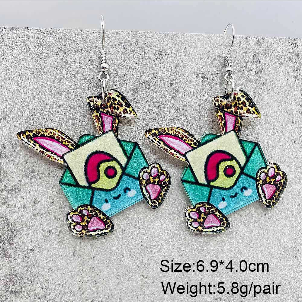 Wholesale  Easter leopard print rabbit carrot acrylic earrings