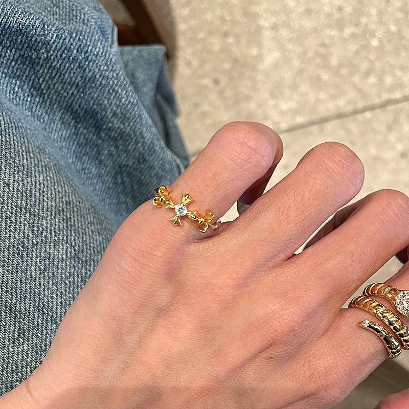 Wholesale Cross Yellow Oriole Tail Flower Tail Ring