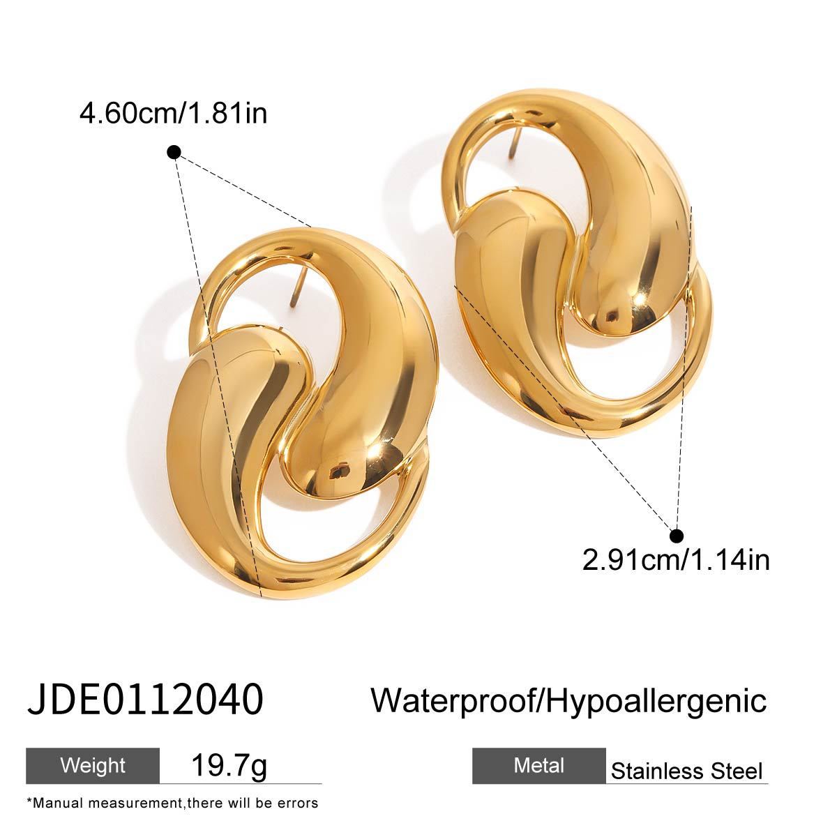 Wholesale stainless steel earrings  light luxury high-end color matching earrings