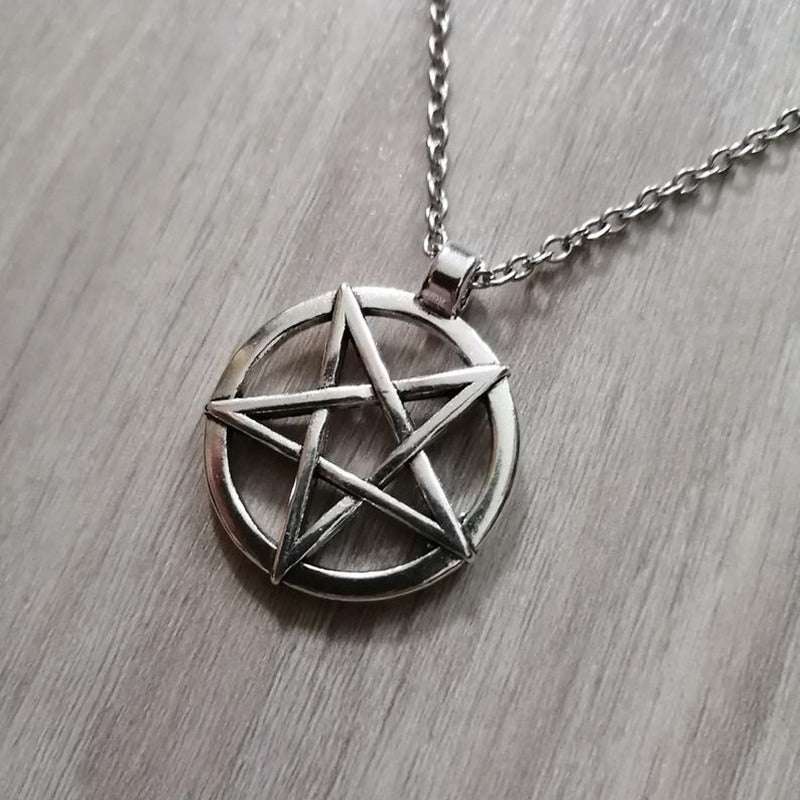 Wholesale Punk Pentagram Pendant Necklaces ACC-NE-Juna001