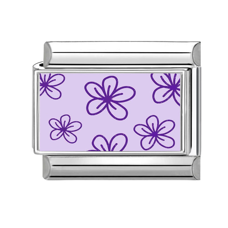 Wholesale Hearts and Love Italian Charms flowers DIY  Single Section Creative Stainless Steel Composable Bracelet