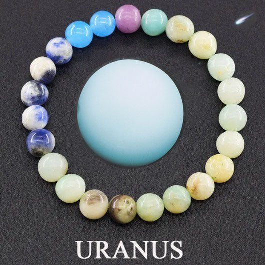 Wholesale  eight planets natural stone beaded bracelet